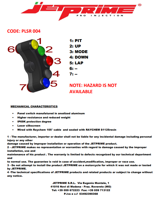 Upravljač Race lijevi JetPrime Kawasaki ZX-10 R/RR (16-20) JP PLSR 004 