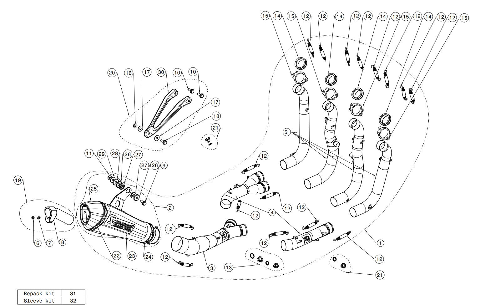 Akrapovic Racing Line (nehrđajući čelik) BMW S1000RR K46 (15-18) S-B10R3-CZT 