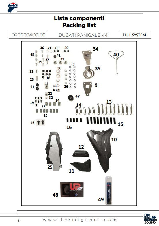Termignoni kompletna ispušna sustava od nehrđajućeg čelika D200 RHT Ducati Panigale V4/S (18-24) D20009400ITC 