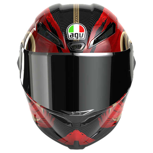 AGV Pista GP RR S Onore Carbon/Gold/Rot Integral-Rennhelm, Frontansicht
