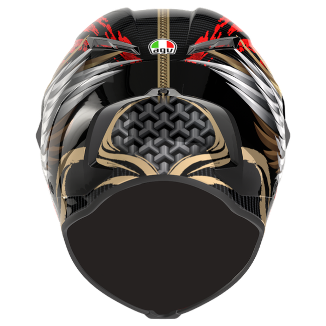 AGV Pista GP RR S Onore Carbon/Gold/Rot Integral-Rennhelm, Heckansicht