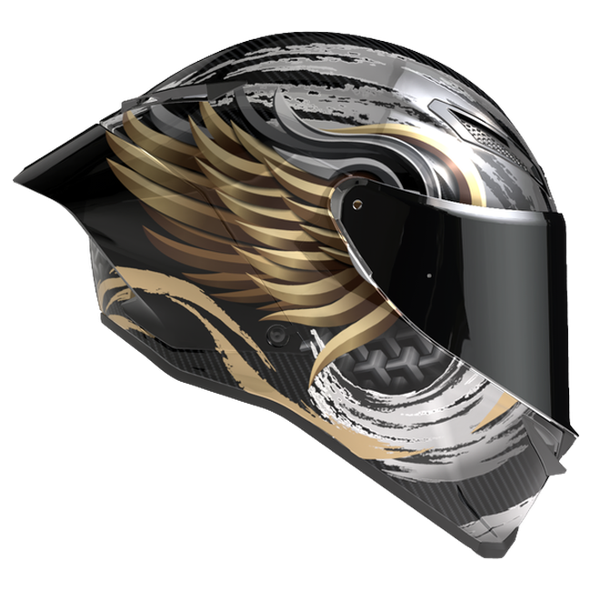 AGV Pista GP RR S Onore Carbon/Gold/Silber Integral-Rennhelm, Seitenansicht