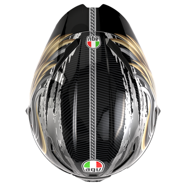 AGV Pista GP RR S Onore Carbon/Gold/Silber Integral-Rennhelm, Draufsicht