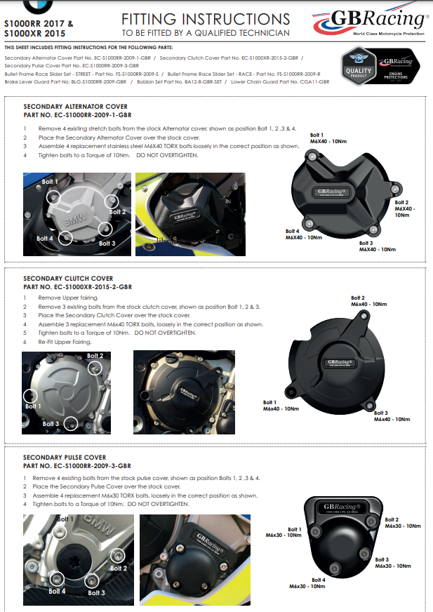 Zaštitna navlaka za alternator GBRacing BMW S1000RR (09-18) 