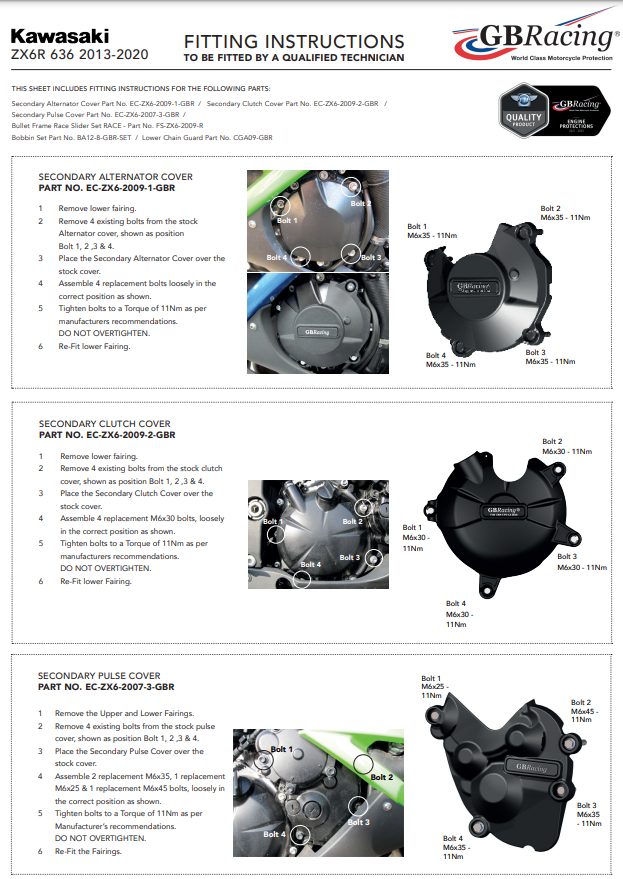 Zaštitna obloga za alternator GBRacing Kawasaki ZX-6R/636/RR (07-26) 