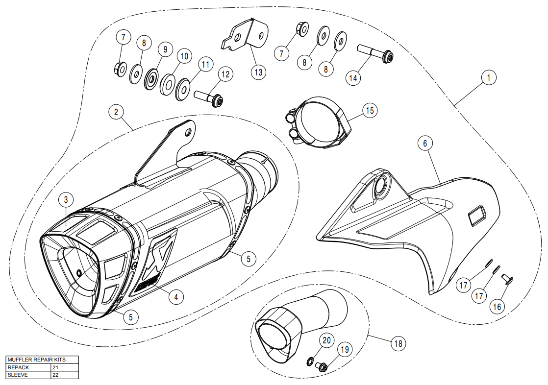 Akrapovic Slip-On Line (Titanij) Yamaha YZF-R1/M (15-26) S-Y10SO18-HAPLT 
