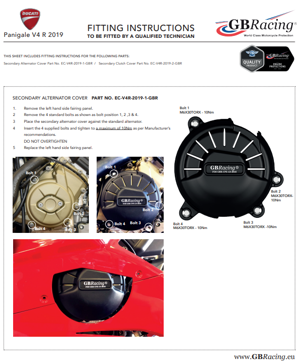 Zaštita svjetlosnog generatora GBRacing za Ducati Panigale V4 R (19-24) 