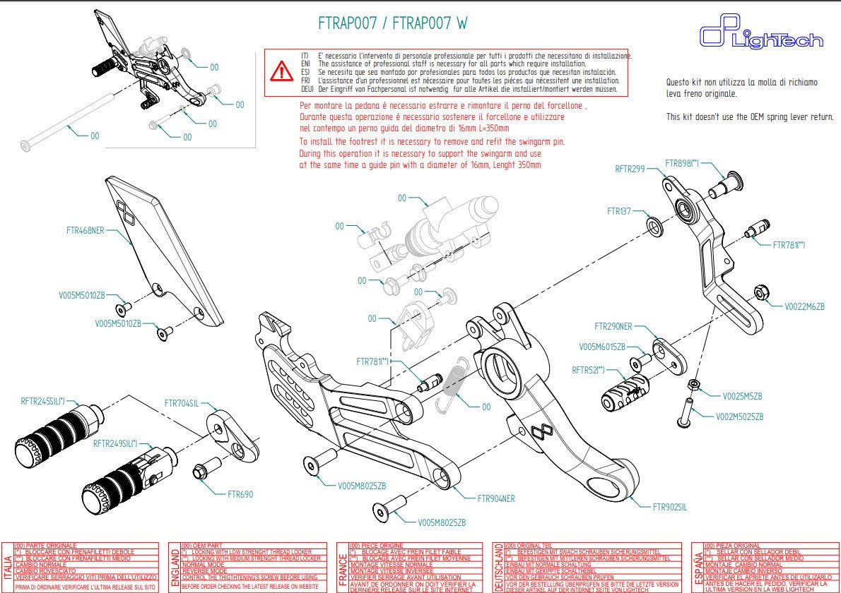 Sustav upravljanja LighTech Aprilia RS 660 (20-26) FTRAP007/W 
